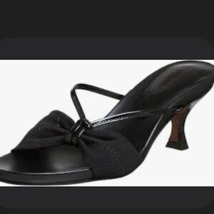 Donald Pliner Black Kitten Heel Slide Sandals Women’s Size 7 Bow Coquette